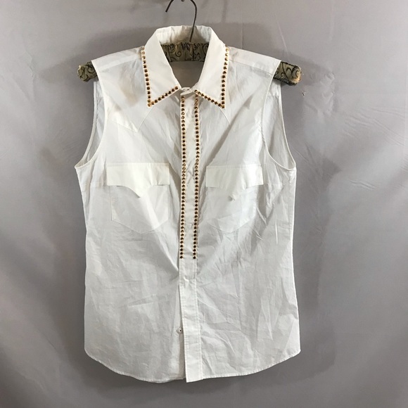 Marni Tops - MARNI sleeveless brass studded top